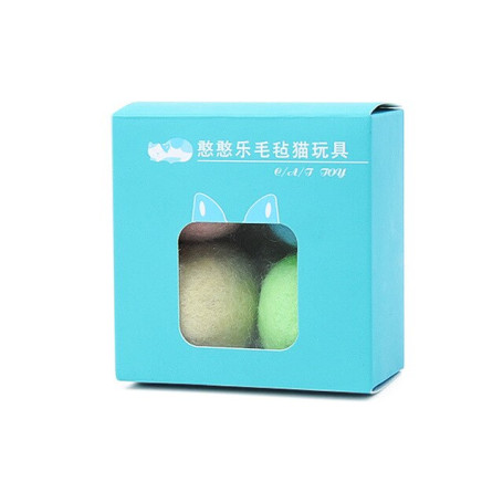 Wool Cat Balls Toy Carry on Bells Color Felt Pet Products for Kitten Funny Cat Supplies Interactive Cat Accessories