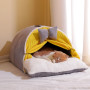 Luxurious Semi-Enclosed Cat Kennel Bed Teepee Tent Kennel Mattress Cute Decorative PP Cotton Filling Warm Breathable All Seasons