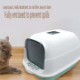 Cat Litter Box Fully Enclosed Spillproof Deodorant Cat Toilet Two-Way Shovel Large Capacity Cat Toilet Litter Box Closed Sandbox