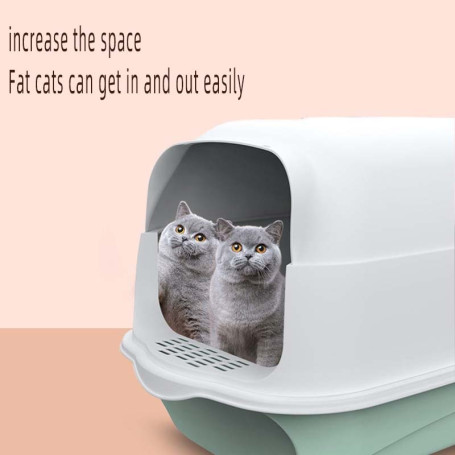 Cat Litter Box Fully Enclosed Spillproof Deodorant Cat Toilet Two-Way Shovel Large Capacity Cat Toilet Litter Box Closed Sandbox