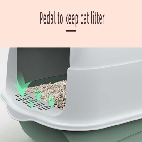 Cat Litter Box Fully Enclosed Spillproof Deodorant Cat Toilet Two-Way Shovel Large Capacity Cat Toilet Litter Box Closed Sandbox