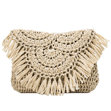 Summer Straw Bags For Women Handmade Tassel Beach Bags Raffia Rattan Woven Handbags Female Vacation Crossbody Bags Clutch