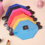 PURDORED 1 Pc 10 Colors Women  Cosmetic Bag Waterproof  Solid Color Travel Dumpling Storage Bags Mini Toiletry Makeup Bags