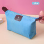PURDORED 1 Pc 10 Colors Women  Cosmetic Bag Waterproof  Solid Color Travel Dumpling Storage Bags Mini Toiletry Makeup Bags