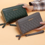 Simple Female Purses Double Zipper Long Wallet For Women Coin Purse Portable Card Holder Fashion Retro Large Capacity Wallet