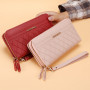 Simple Female Purses Double Zipper Long Wallet For Women Coin Purse Portable Card Holder Fashion Retro Large Capacity Wallet