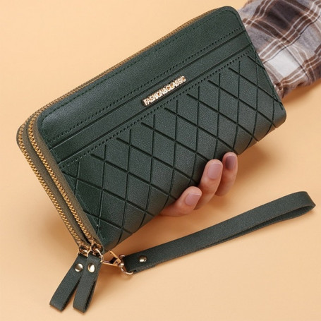 Simple Female Purses Double Zipper Long Wallet For Women Coin Purse Portable Card Holder Fashion Retro Large Capacity Wallet