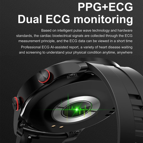 ChiBear New Smart Watch AMOLED ECG+PPG Men Business Watch Sport Fitness Tracker IP67 Waterproof SmartWatch Men Bluetooth call