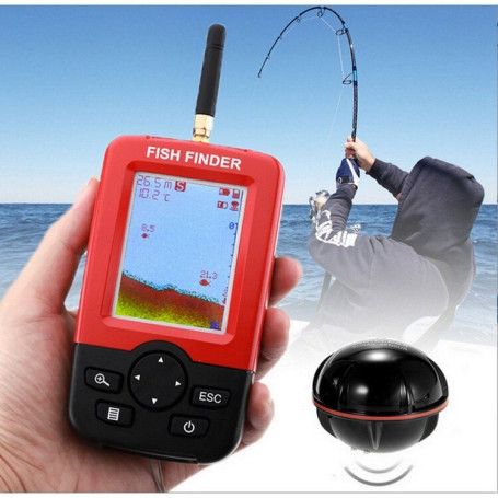 Smart Portable Depth Fish Finder with 100M Wireless Sonar Sensor Echo Sounder Fishfinder for Lake Sea Fishing Saltwater