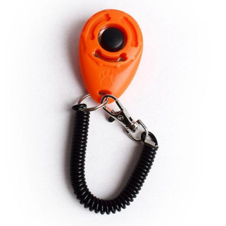 Pet Cat Dog Training Clicker Plastic New Dogs Click Trainer Aid Too Adjustable Wrist Strap Sound Key Chain Pet Supplies