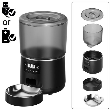 Automatic Pet Feeder For Cats Anti-Block Slow Dog Feeder Large Capacity Timing Cat Food Dispenser Wirelessly DogsTiming Feeder