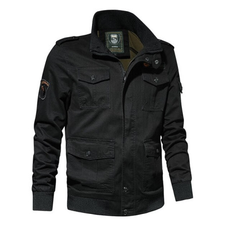 Spring and winter new high-end fashion Air Force One large size coat pure cotton wash military wear epaulettes men's jacket