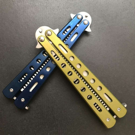 1PC Foldable Butterfly Knife Comb Stainless Steel Practice Training Comb Butterfly Comb Barber Hairdressing Comb Knife Brushes
