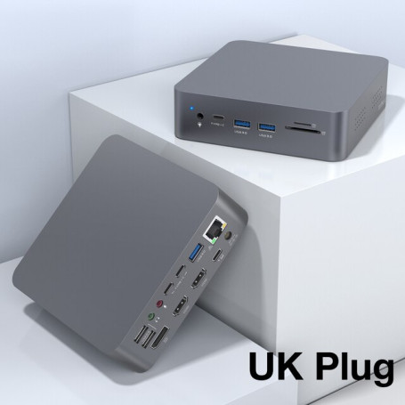 4K Laptop Docking Station Dual Monitor for M1 MacBook Pro/Air /USB-C 18in1 with 60W Power Supply  HDMI VGA RJ 45 SD TF
