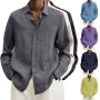 Men's Clothing Long Sleeve Casual Shirts Spring New Oversized Loose Cotton Linen Shirt Male Vintage Solid Top