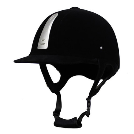 Equestrian Helmet Unisex Classic Velvet Horse Riding Helmet Horse Equipment Cycling Helmet Protection Cap 52-62cm Adjustable