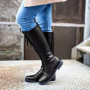 Women Knee High Boots Leather Lace Up Low Heels Ladies Shoes Cross Strap Platform Zipper Female Riding Boots Equestrian Boots