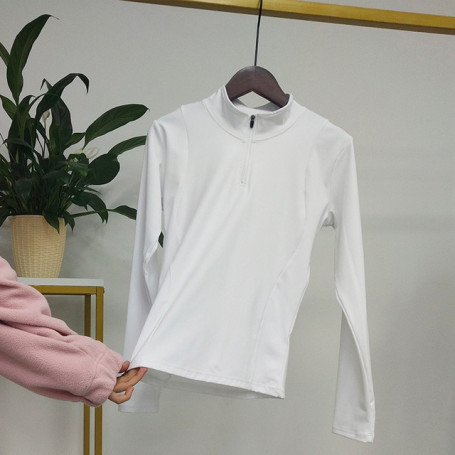 Breathable Quick Dry Zipper Horse Riding Base Layer Women Equestrian Long Sleeve T-Shirt Wholesale Equestrian Riding Shirt