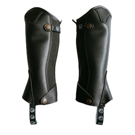 Equestrian Half without boots Chaps Horse riding body protector Micro-fibre Leg Half chaps Black color unisex L size for Rider
