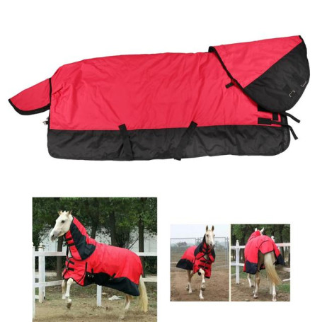 Waterproof Horse Turnout Blanket Winter Warm Cotton Sheet Neck Warmer