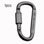 Tactical Steel D Keychain Shape Hook Buckle Clip Climbing Army Carabiner Hanging fit Outdoor Silver camping survival edc