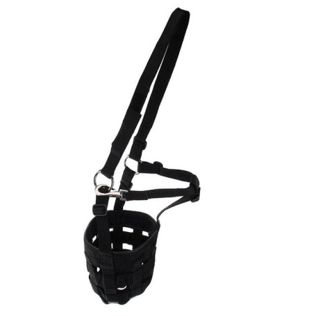 Nylon Horse Glazing Muzzle With Adjustable Horse Halter Collar Overeating Prevention Harness Horse Cribbing Stall Chewing