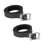 2 pcs Cow leather Horse Riding Leather Spur Straps with Alloy Buckle Equestrian Durable Sturdy Equestrian Accessories Black
