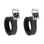 2 pcs Cow leather Horse Riding Leather Spur Straps with Alloy Buckle Equestrian Durable Sturdy Equestrian Accessories Black