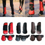 1 Pair Horse Support Boots, PU Secure Leg Protection Horse Tendon Boots Neoprene Soft Liner Equestrian Equipment