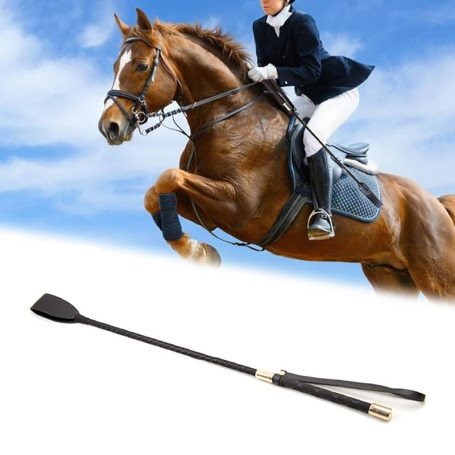 54cm Non-Slip Horsewhip Leather Horse Whip Leather Equestrian Horseback Racing Riding Crop Role Plays Equipment Performance Show