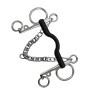 Durable Horse Bit W/Curb Hooks Chain Horse Gag Bit with Silver Trims Mouth Cheek for Performance Horse Bridle Training Equipment