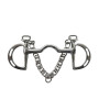 Horse Mouth Bit Stainless Steel Horse Arch Bit Kimberwicke Bit Solid Jointed Mouth With Hook and Binocular Chain Horse Equipment