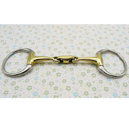 Free shipping Stainless steel eggbutt bit silicon copper broken mouth with elliptical link horse bit  BT0314