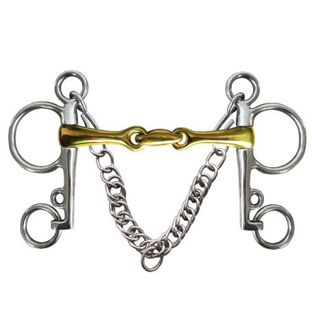 Free shipping stainless steel Pelham horse bit sillicon copper jointed mouth with elliptical link BT0717