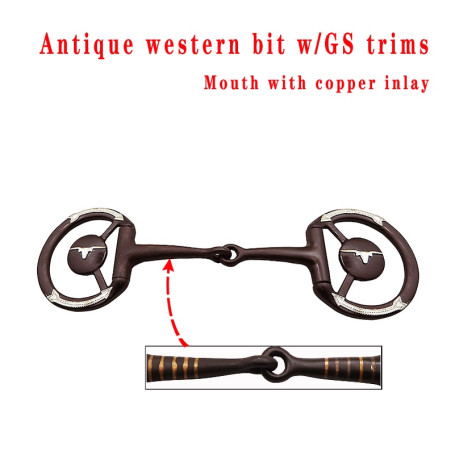 Free shipping antique western bit,  German silver trims,hand engraved.Mouth size 5"(SBT1116)