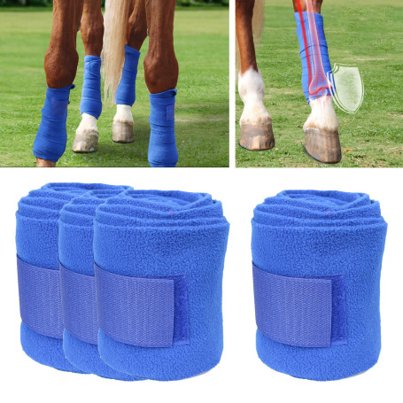 4pcs Soft Fleece Horse Leg Wraps Protect Bandage For Equestrian Riding Racing Accessories Protection Equipment 250x12cm
