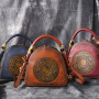 Natural Skin Handbag Women Cross Body Messenger Tote Bags Famous Brand Retro Genuine Leather Small Shoulder Top Handle Bag