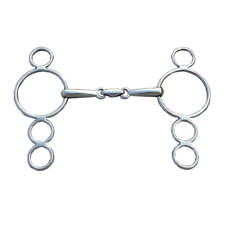 Stainless Steel Continental Gag Bit Loose Ring Horse Equipment 5 Inch Mouthpiece