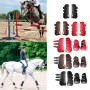 Outdoor Equestrian Horse Leg Boots Training Front Hind Adjustable Brace PU Leather Guard Durable Riding Protection Wrap