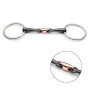 125mm Flexible O-type Loose Ring Horse Snaffle Bit D Ring Stainless Steel Copper Roller Equestrian Riding Accessories