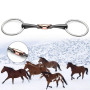 125mm Flexible O-type Loose Ring Horse Snaffle Bit D Ring Stainless Steel Copper Roller Equestrian Riding Accessories