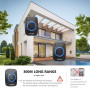 60 Chime 110DB 300M Wireless Doorbell Waterproof Remote EU Plug Smart Door Bell Battery 2 Button 1 Receiver