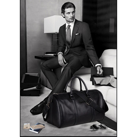 Men Genuine Leather Men Travel Messenger Luggage Hand Bag With Strap