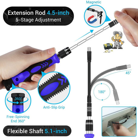 Precision Screwdriver Set,140PCS Repair Tool Kit with 118  Bits Magnetic Screwdriver Set for Computer,Laptop,Phone Etc.