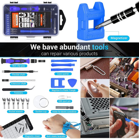 Precision Screwdriver Set,140PCS Repair Tool Kit with 118  Bits Magnetic Screwdriver Set for Computer,Laptop,Phone Etc.