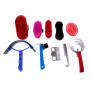 10 Pieces Riding Horse Grooming Kit Brush Comb Hoof Pick With Carry Bag