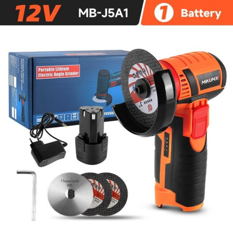Minumx 12V Brushless Angle Grinder 19500RPM Cordless Polishing Grinding Diamond Machine Power Tools For Home