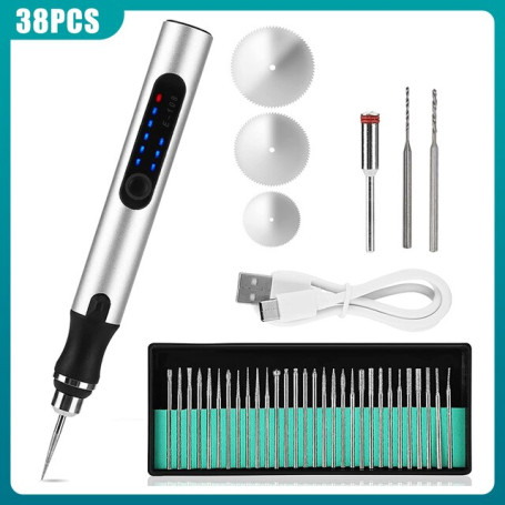 Electric Engraving Pen Kit Portable Mini Nail Rig Tool DIY Spin Etch Pen For Engraving Glass Metal Jewelry Mini Drill Electric