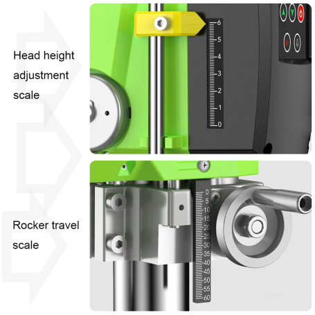 Allsome Brushless Drilling Machine 400w Cast Iron Benchtop Drill Press with Laser Alignment & Work Light 1.5-13mm BG-516809
