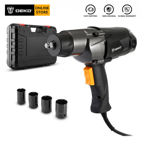 DEKO DKEW1100 1100W Electric Impact Wrench Corded 1/2-Inch , 450N.m Max Torque, 2,200rpm speed, Two-Direction Rocker Switch